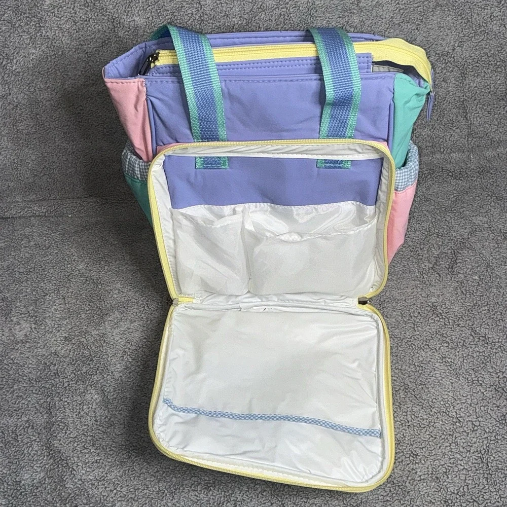 Vtg McBaby Mcdonalds Diaper Bag Teddy‎ Bear Blue Pink Pastel